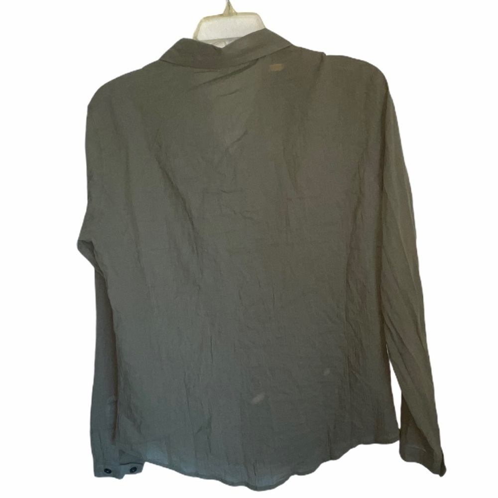 NWT-Cesnleoik Green Linen Button Down Shirt - Picture 4 of 8